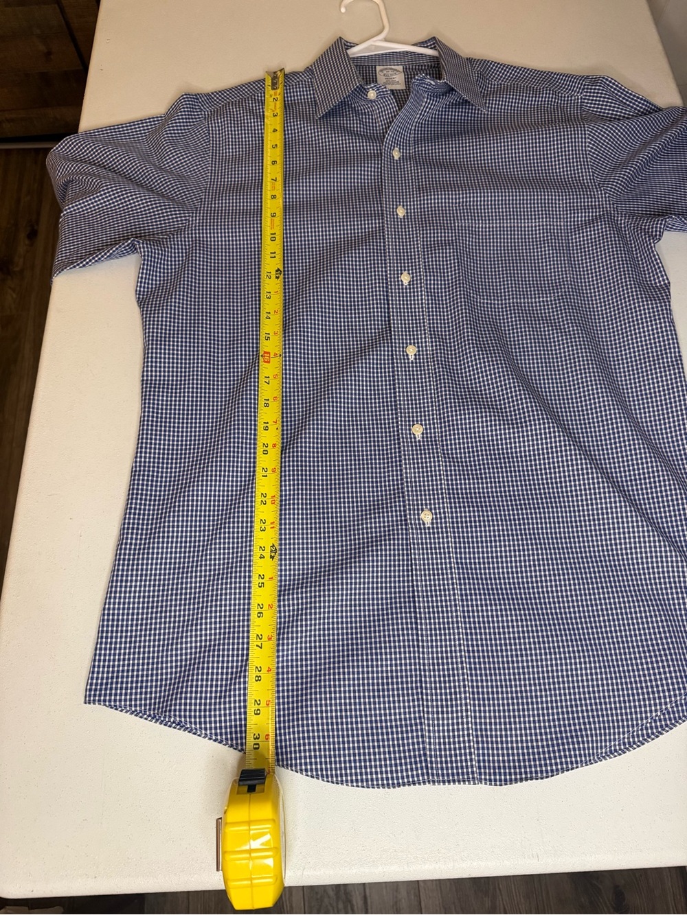 Brooks Brothers Regent Men’s Dress Shirt Blue White Gingham Check Non-Iron 16-35 - Picture 6 of 8
